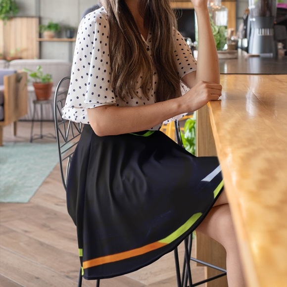 Paramita Skirt with Neon Waist and Trim Detailing - Picture 2 of 15